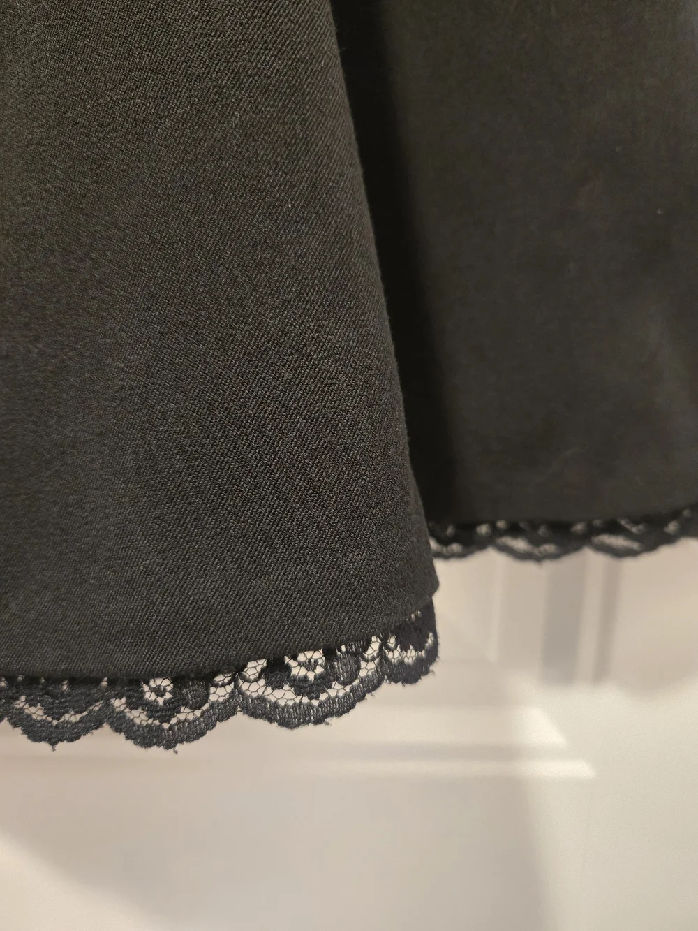 George Black A-Line Skirt with Lace Trim